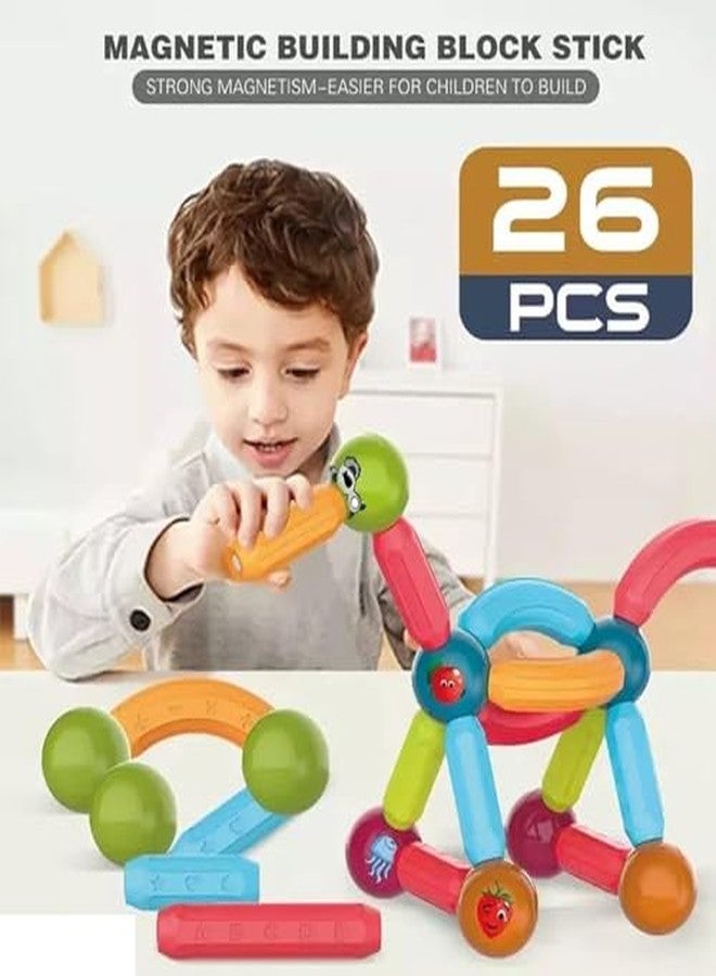 Toy Vibes Magnetic Sticks Building Blocks Toys 26 pcs Toy Game for Kids - Image 3